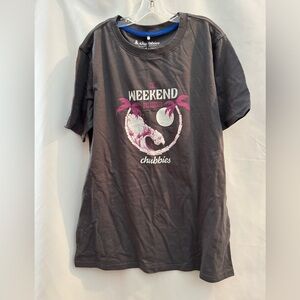 Chubbies The 70’s Sun, Palm & Wave Non-Pocket T-shirt Gray XL